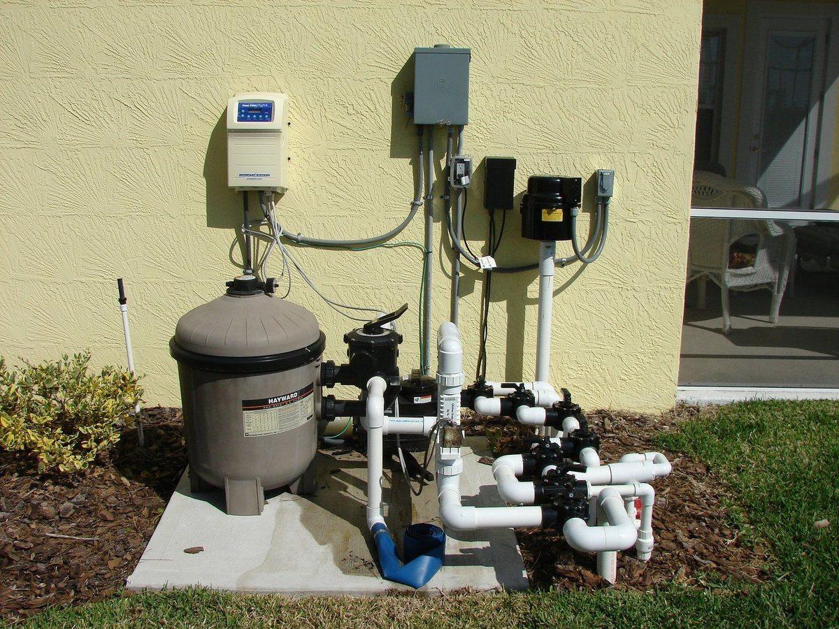 Swimming pool pump and filter system with PVC pipework
