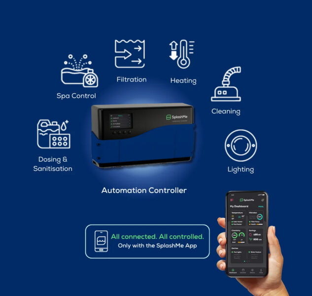 SplashMe pool automation controller and smartphone app