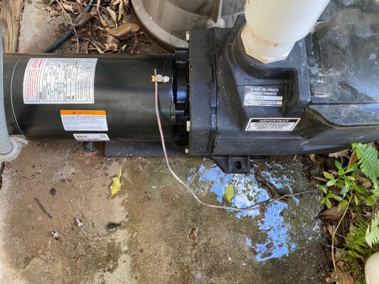 Pool pump leaking water