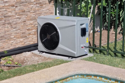 Pool heat pump installation for efficient swimming pool heating